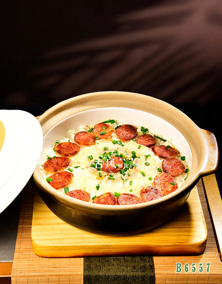 B6557砂鍋鹹肉菜拌飯